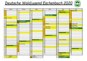Waldjugend Eschenbach Jahreskalender 2020